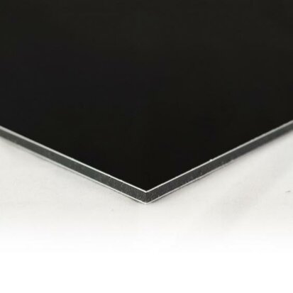 Alu-Dibond zwart 30 x 40 cm