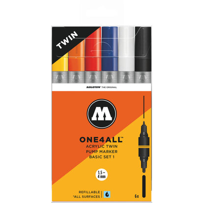 MOLOTOW ONE4ALL Acrylic Twin Marker Basis set 2