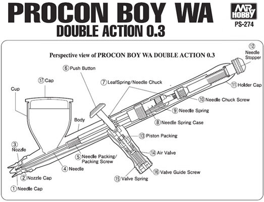 Creos/mrHobby Mr Procon Boy Airbrush 0.3mm