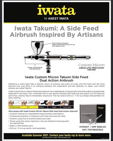 Iwata Micron CM-SB Takumi (tijdelijk gratis soft veer en open aircap)