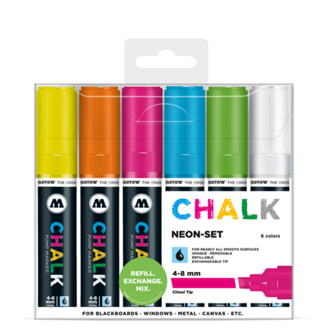 Chalk 4-8mm Neon set