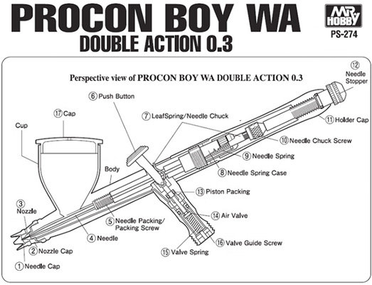 Creos/mrHobby Mr Procon Boy Airbrush 0.3mm